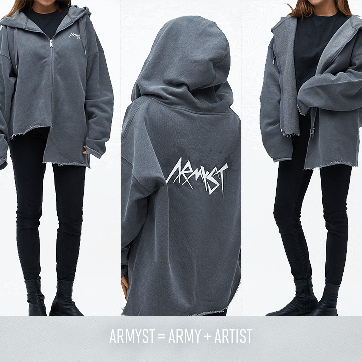 JUNG KOOK] ARMYST ZIP-UP HOODY m siz
