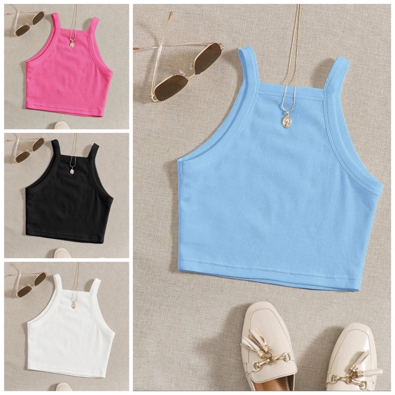 1-8years Baby Kids Summer Clothing For Girls Sleeveless Crop Tops+