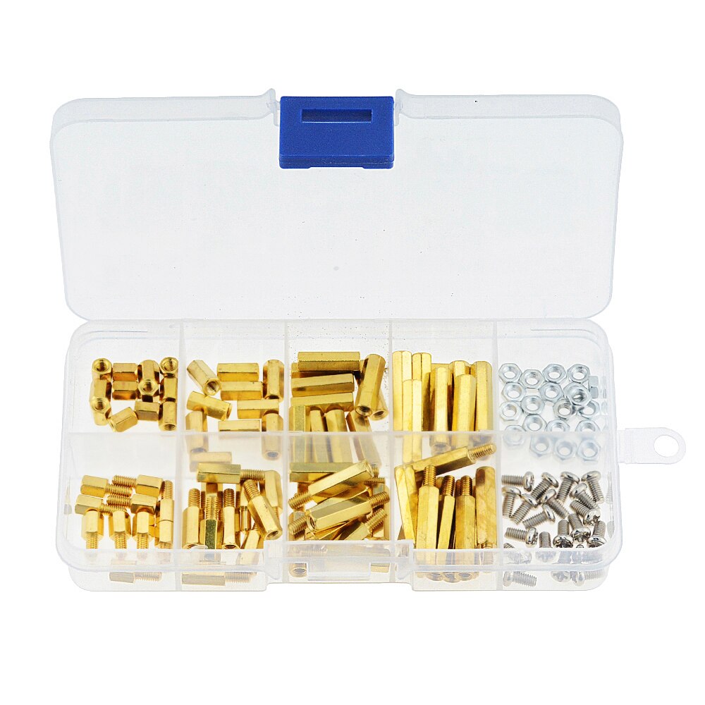 120pcsbox M3 Male Female Brass Standoff Spacer Pcb Board Hex Screws Nut Assortment Set Kit With
