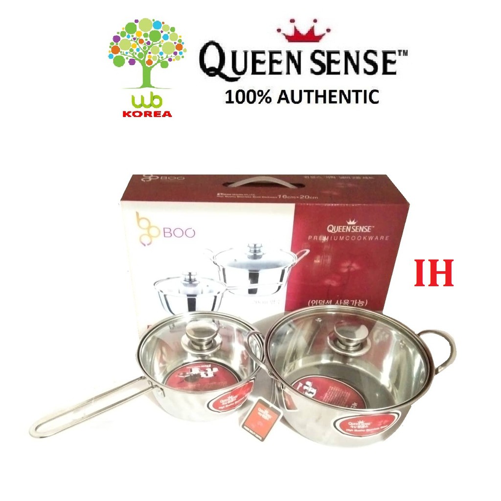 QUEEN SENSE Premium Cookware Casserole Pan 16cm + 20cm with Lid ...