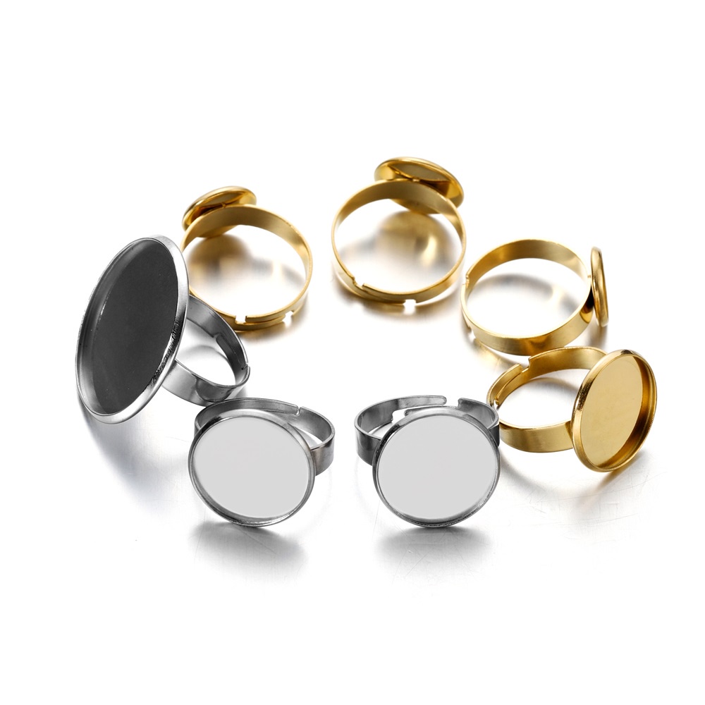 10Pcs 10-25mm Adjustable Blank Ring Base Ring Base Tray Diy Jewelry ...