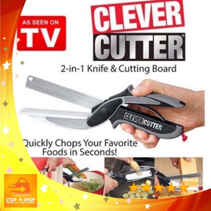 Clever Cutter 2 in 1 Food Chopper Multifunction Kitchen Clever Cutter  Vegetable Cutter, Replace Kitchen Knife and Cutting Board