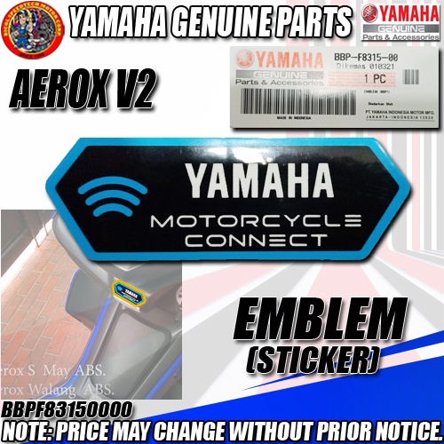 AEROX V2 YAMAHA MOTORCYCLE CONNECT EMBLEM (YGP) (GENUINE: BBP-F8315-00 ...