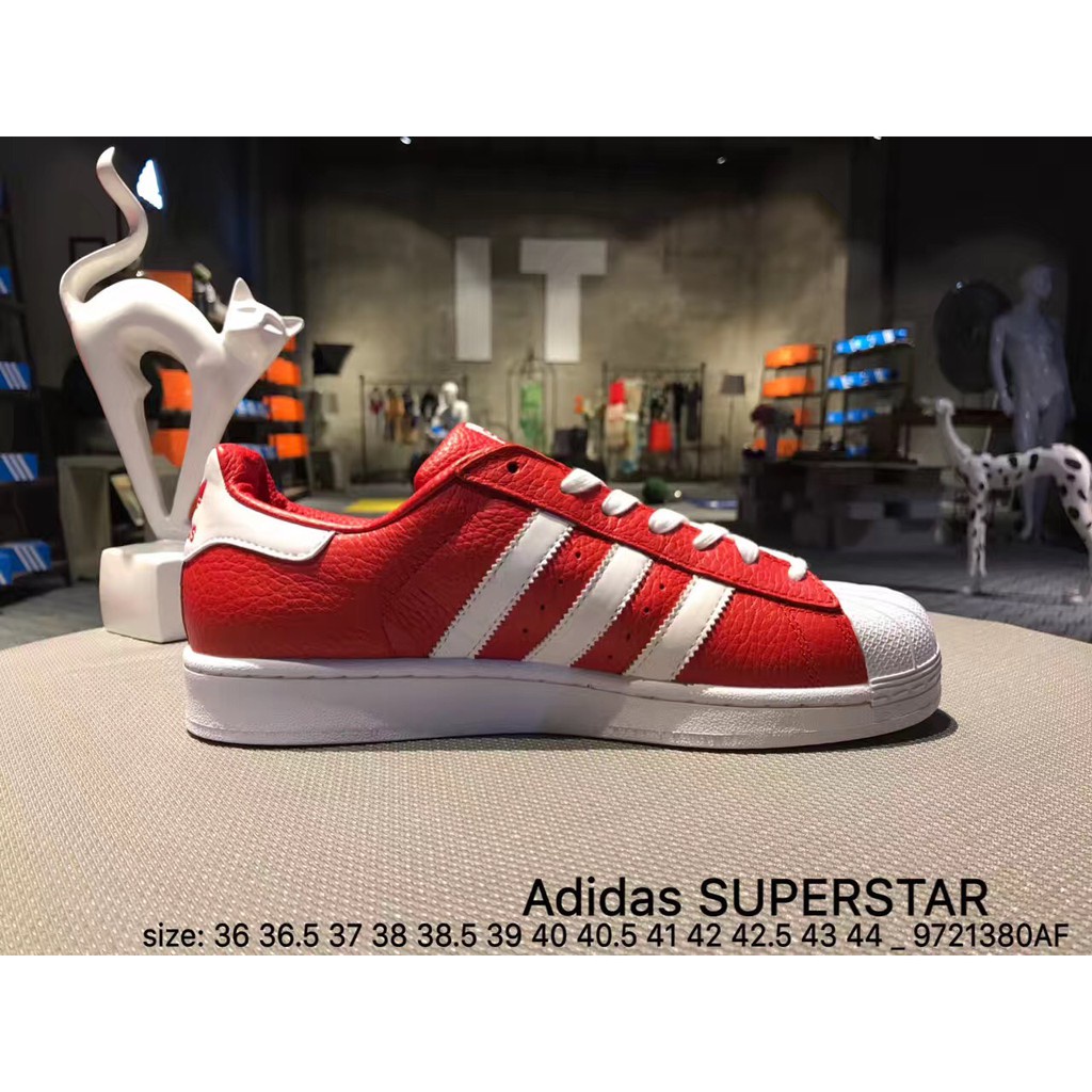 Adidas SUPERSTAR Women Men Sport Shoes Unisex Skateboard Shoes Red