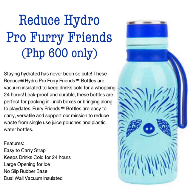 reduce Hydro Pro Furry Friends Water Bottle, 2-pack 