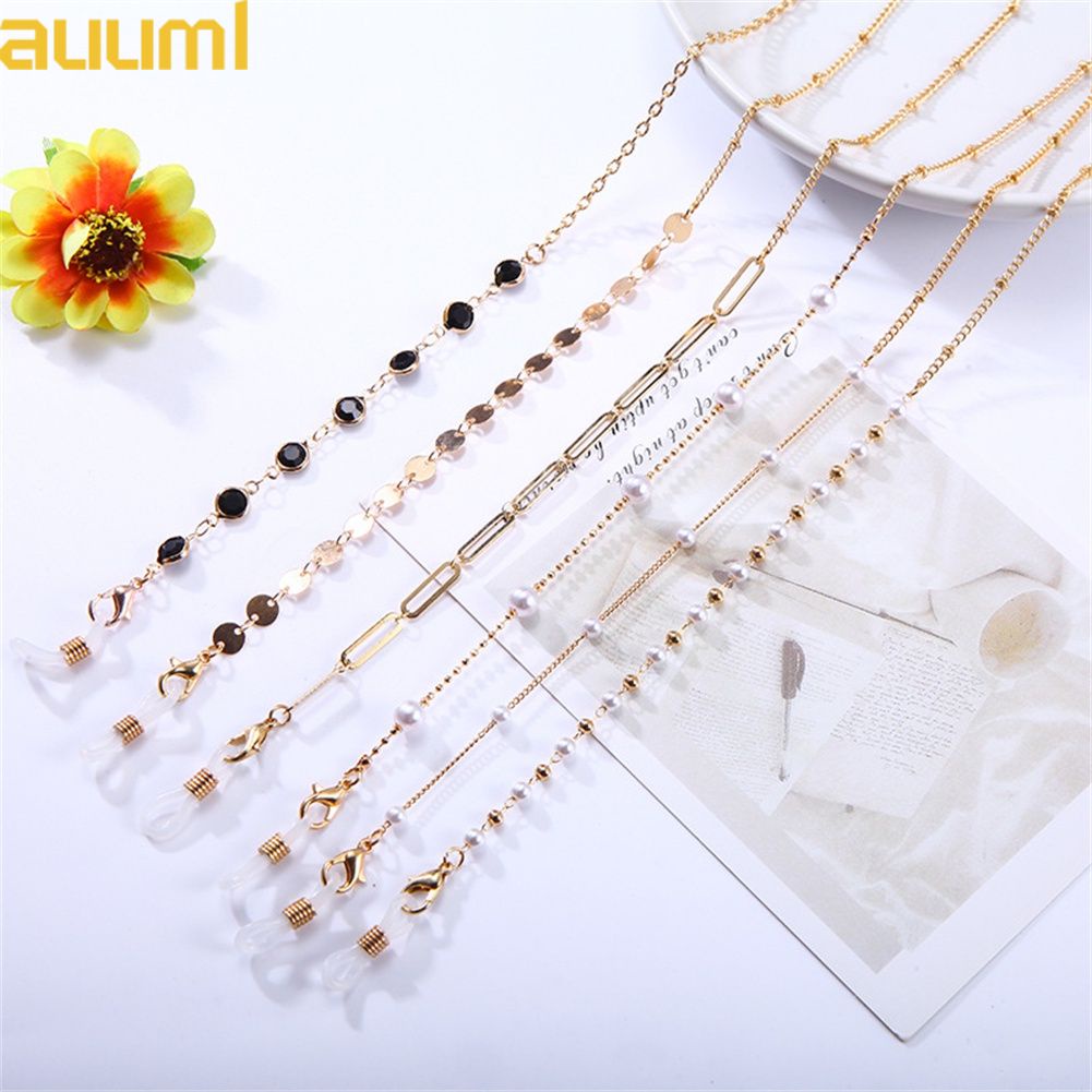 【Ready Stock】Korean Fashion Magnetic mask chain hijab Colorful Crystal ...