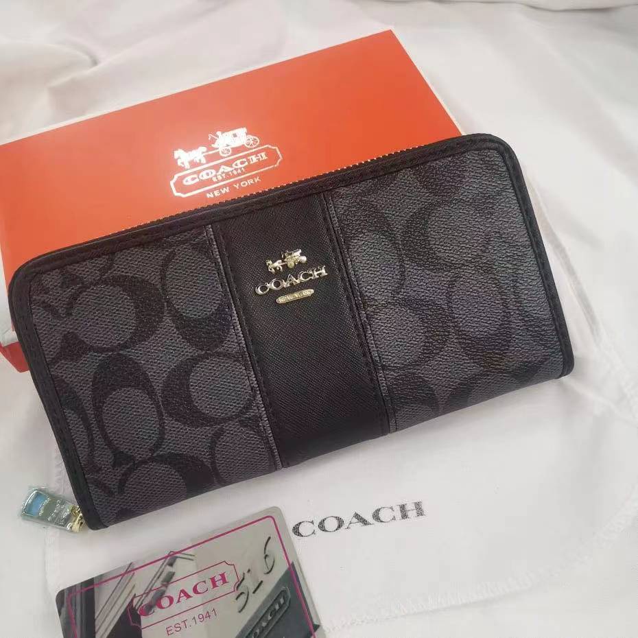 Fashion Long Wallet Single Zipper with Box Card Dust Bag #528 | Shopee ...