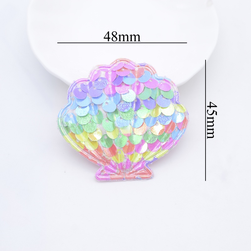 12Pcs 48*45mm Shell Appliques Sequins Embroider Patches Scrapbooking ...