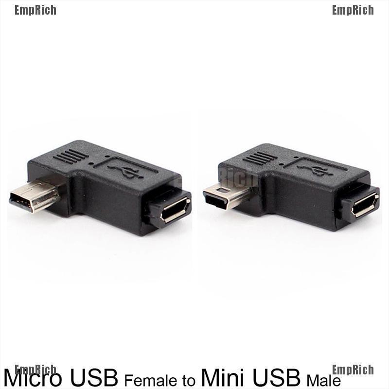 EmpRich 90 Degree Right Left Angle Mini USB Type A Male To Micro USB