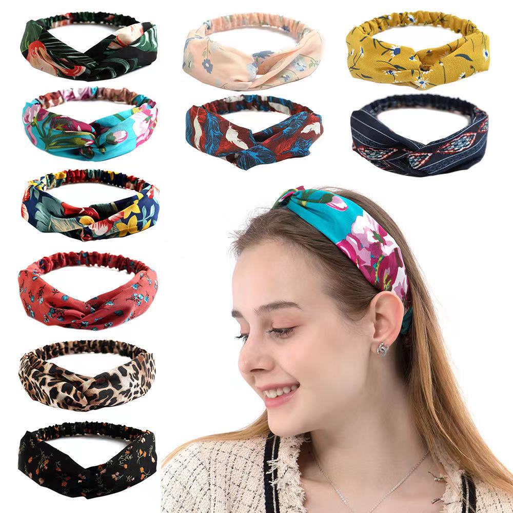 6pcs Surprise Price Fashion Korean Cross Turban Headband Women Elastic