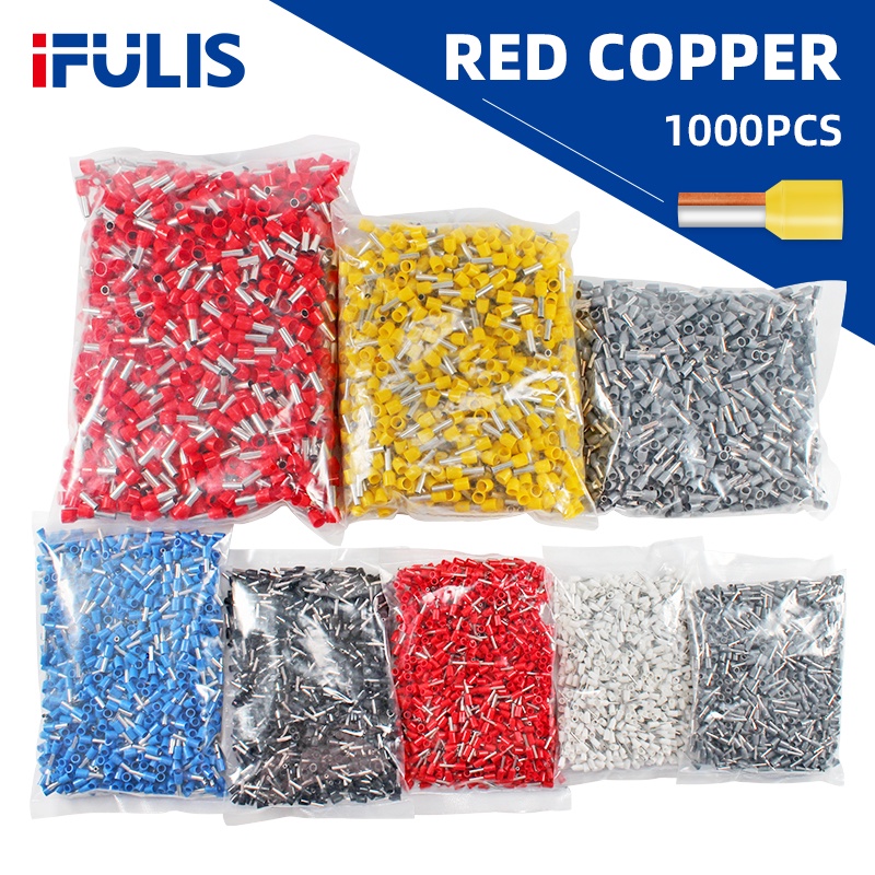 1000PCS VE Ferrules Terminal Pin Terminal Tube Type Wiring Connector ...