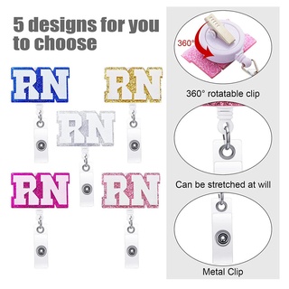 3 Pack Bling Butterfly Retractable ID Badge Holder Nurse Badge Reels with  Clip, 24 inch Retractable Cord, Name Card Holders for Office Worker Doctor