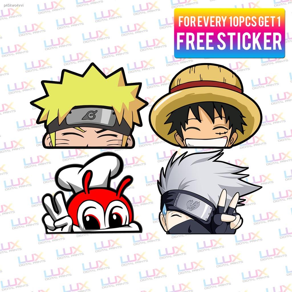 COD PEEKING STICKER / jolibee,naruto,kakashi,luffy Shopee Philippines