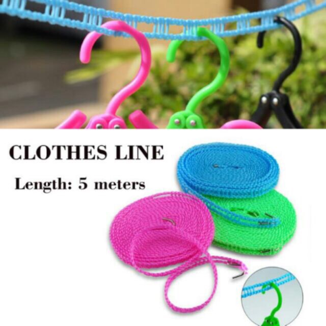 5M Clothes Laundry Lines Clothing Drying Line String Rope Rack Hang  Clothline sampayan