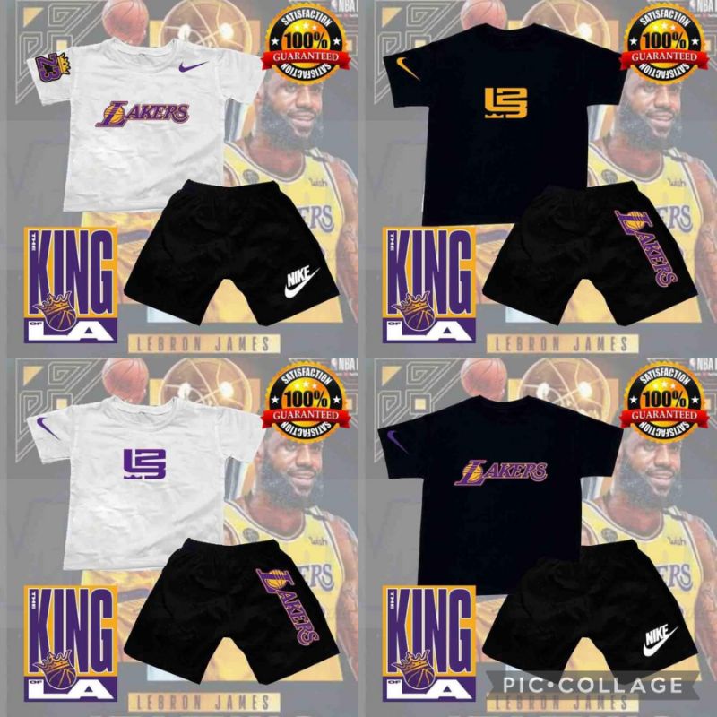 Kids Terno Outfit Lakers Tshirt Short Set For Kids Boy | Fit 1-6 Yrs ...