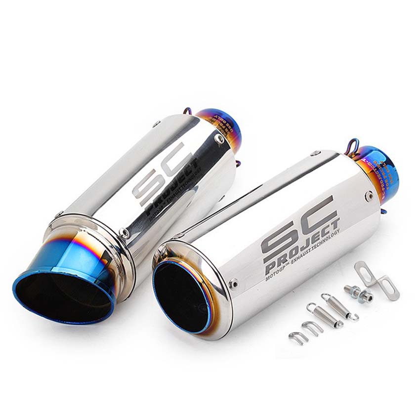 5160mm Inlet Universal Sc Muffler Pipe Motorcycle Exhaust Pipe Modified Muffler Tail Pipe 6441