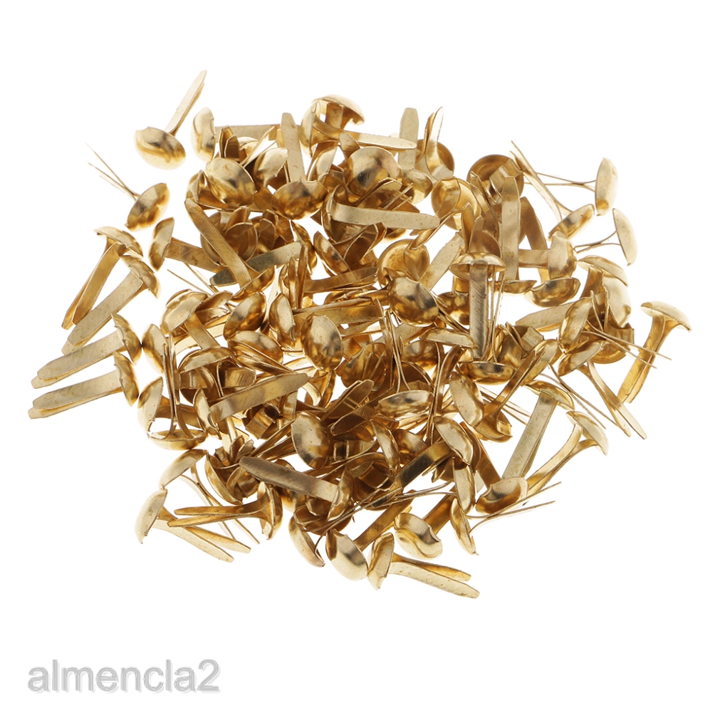 200X Gold Pins Brads Paper Fasteners DIY Scrapbook Embellishment ...