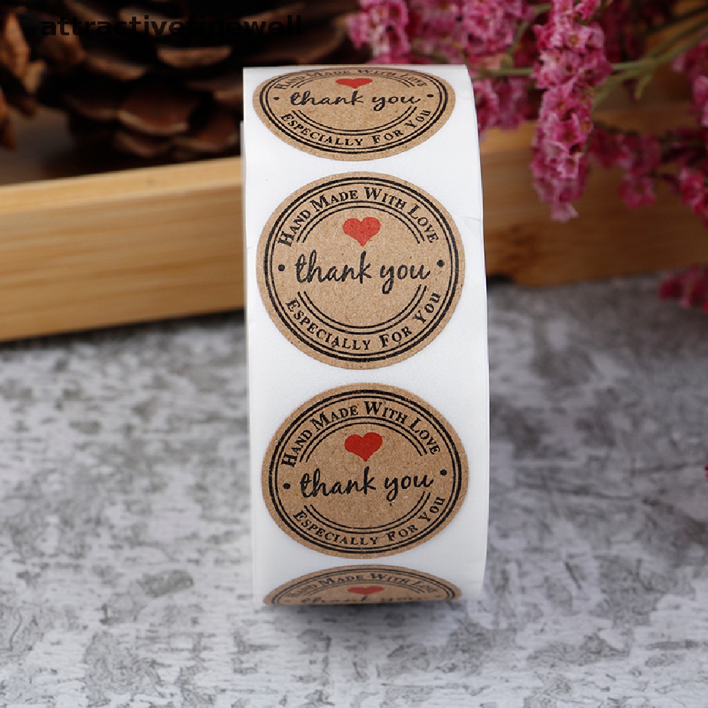 [attractivefinewell] 500pcs Thank You Stickers Seal Labels Round Label ...