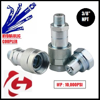 10ft 10,000 PSI High-Pressure Hydraulic Hose – 3/8 NPT Thread, CH-604 Coupler, For Agriculture & Construction