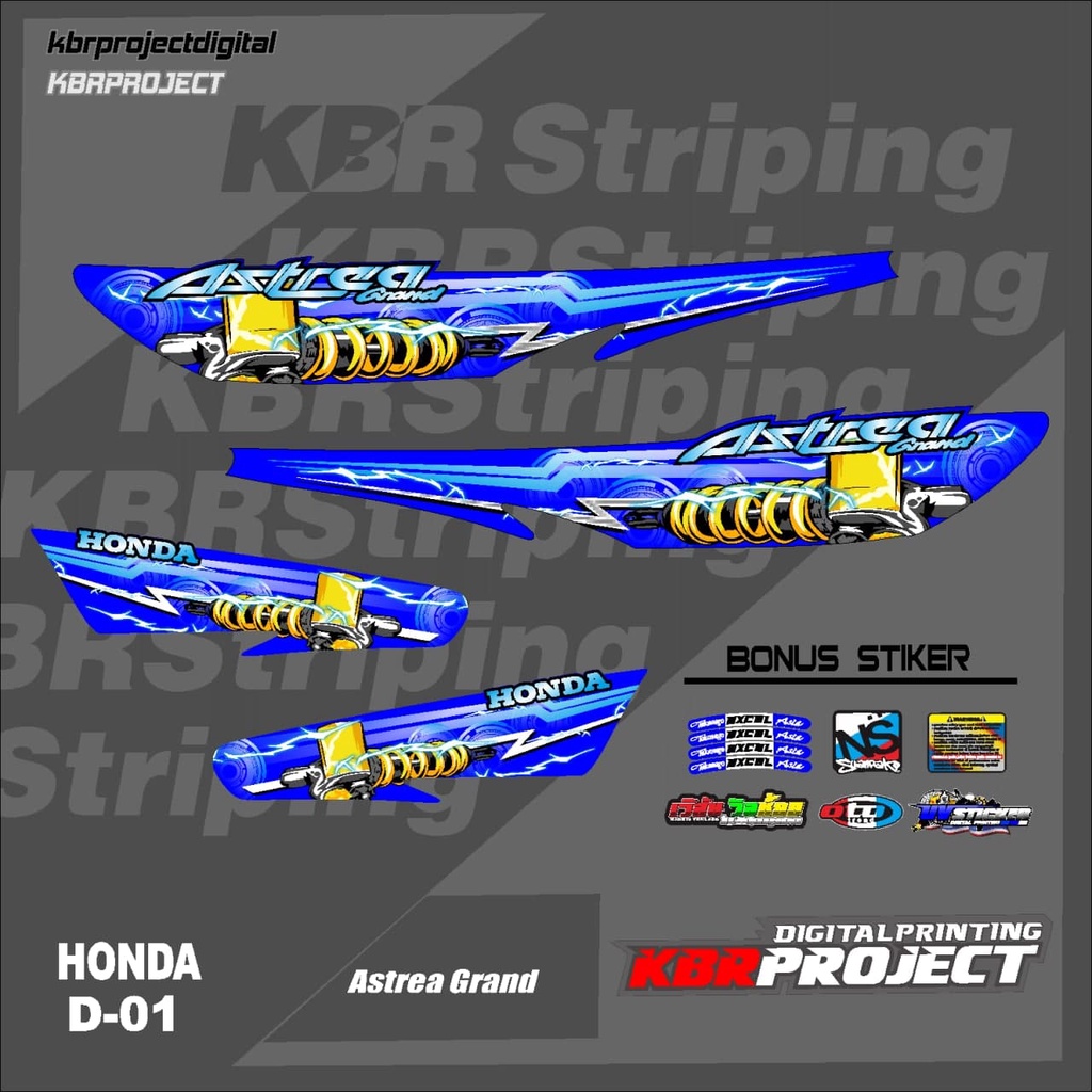 ASTREA GRAND striping sticker for HONDA motorbike sticker, Racing D-01 ...