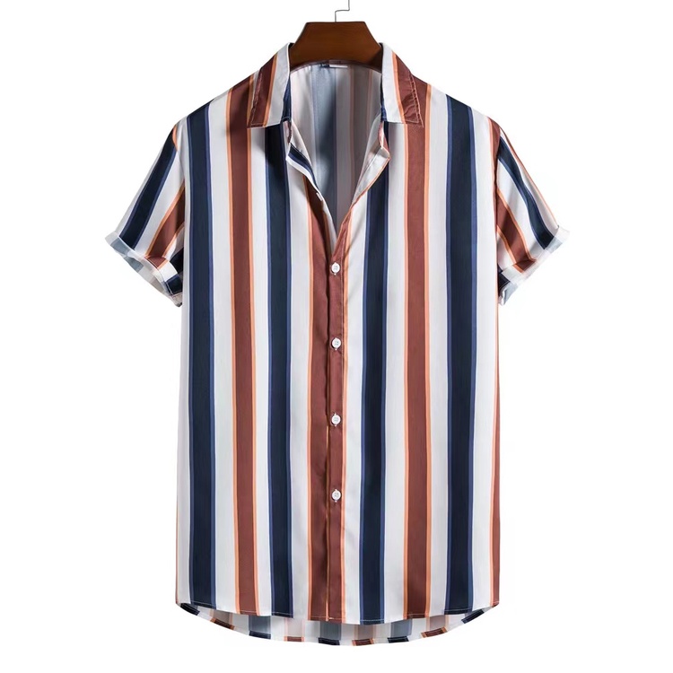 Men's Stripe Polo Print Short Sleeve Korean style | Shopee Philippines