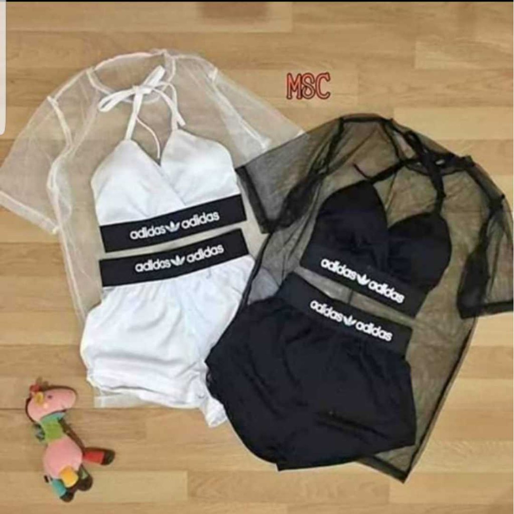 bangkok 3n1 sexy summer wear swimsuit (sitro top+bra+short) | Shopee ...