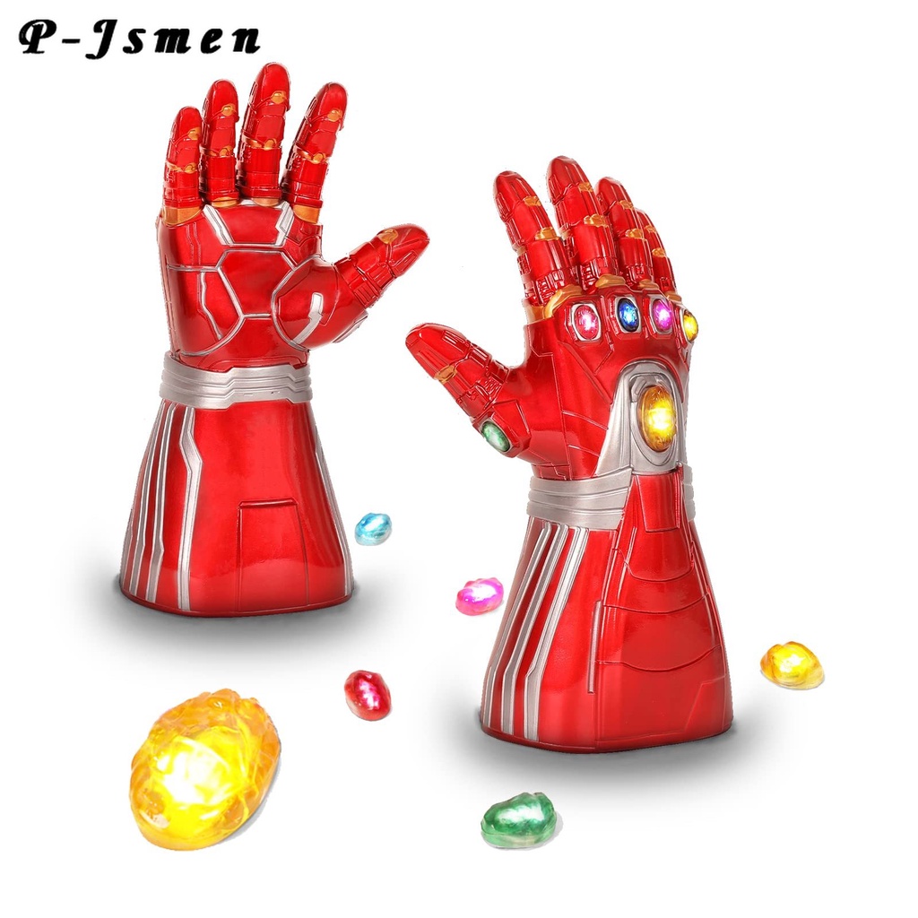 ~P-Jsmen New version Adults Infinity Gauntlet Iron Man Gloves LED Gems ...