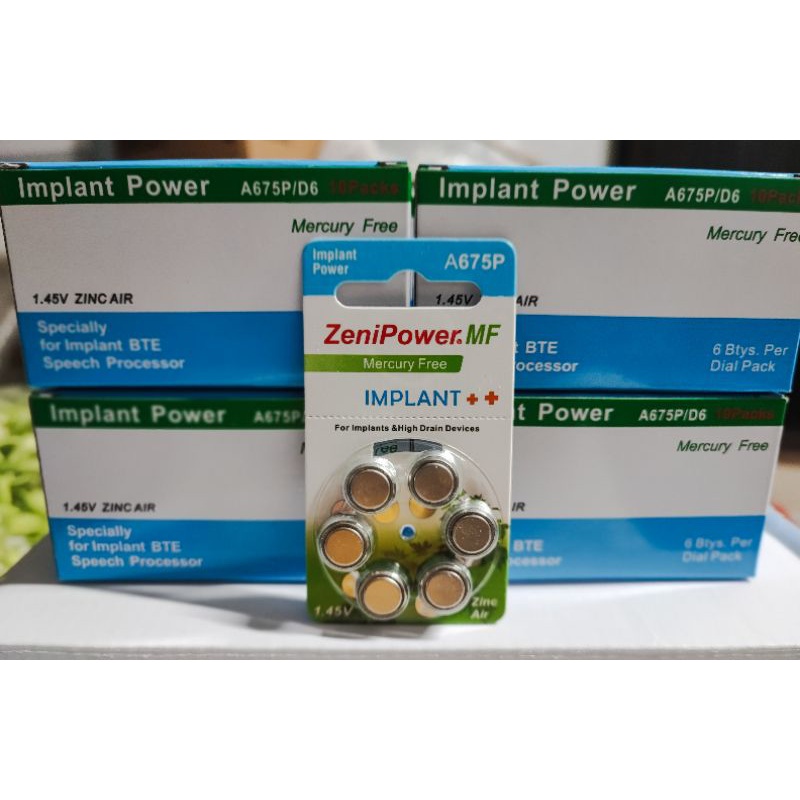 ZeniPower A675P zinc air Cochlear Implant battery 60pcs/1 box 1.45v ...