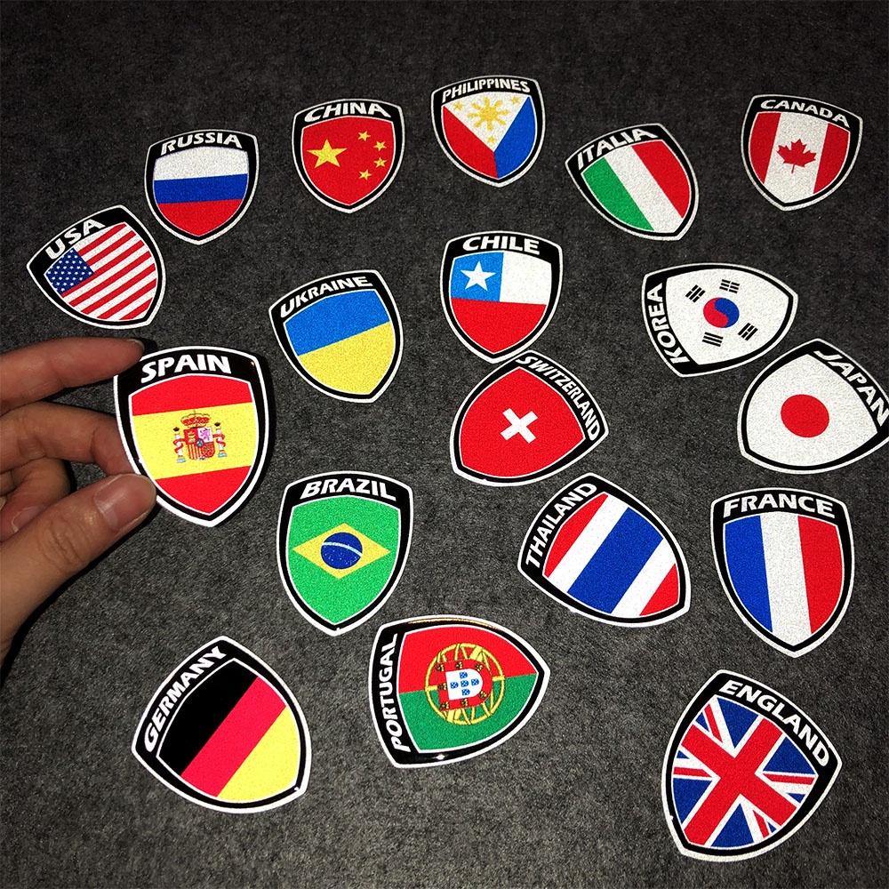 3D Reflective Motorcycle National Flag Sticker Racing Tank Helmet ...