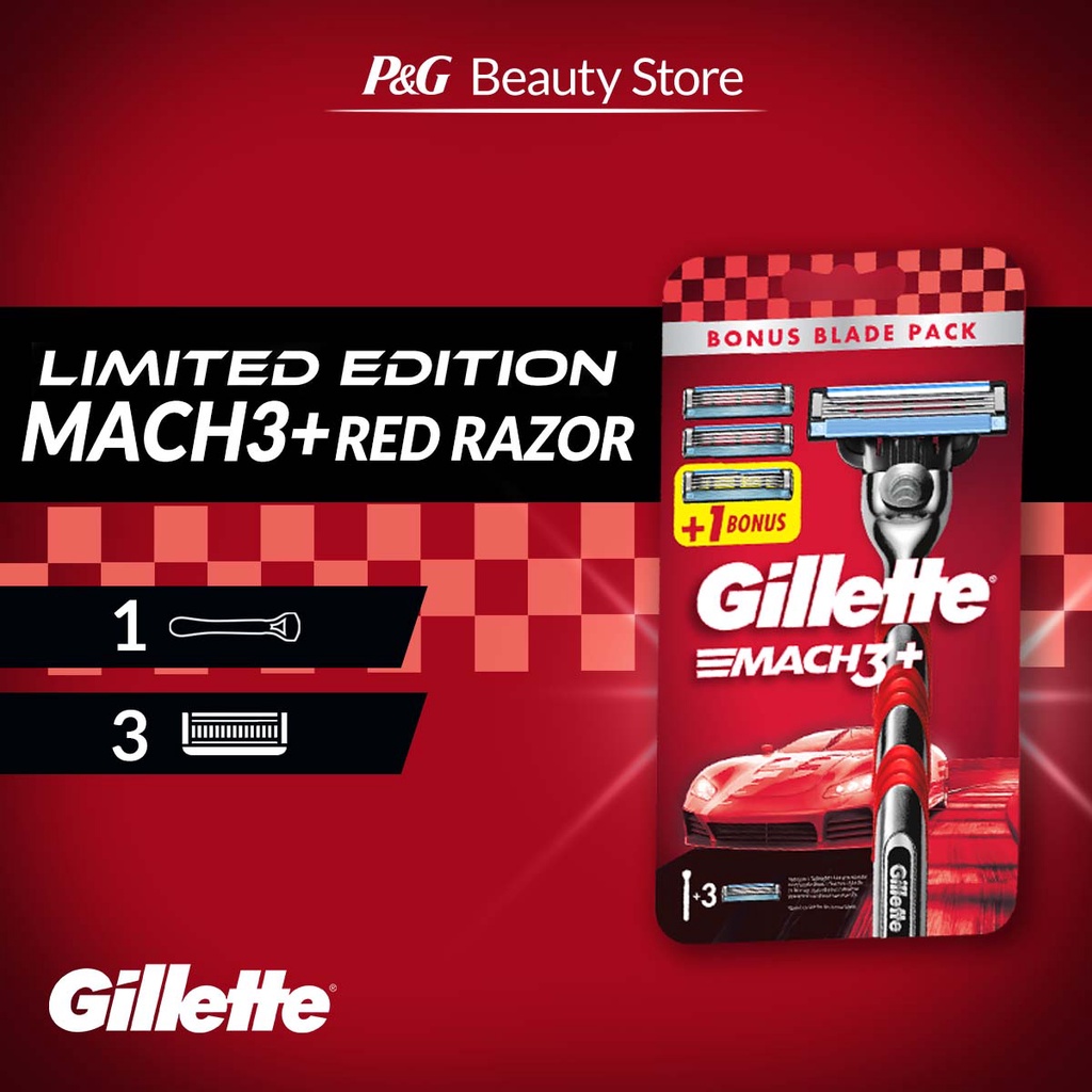 Gillette Mach3+ Red Razor 3up Shopee Philippines