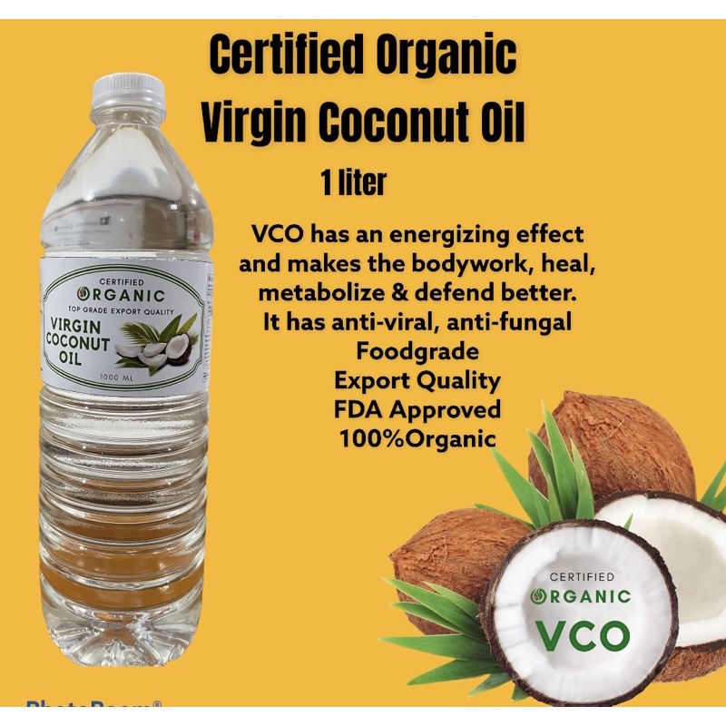 Certified Organic Virgin Coconut Oil 1 liter Foodgrade Shopee Philippines