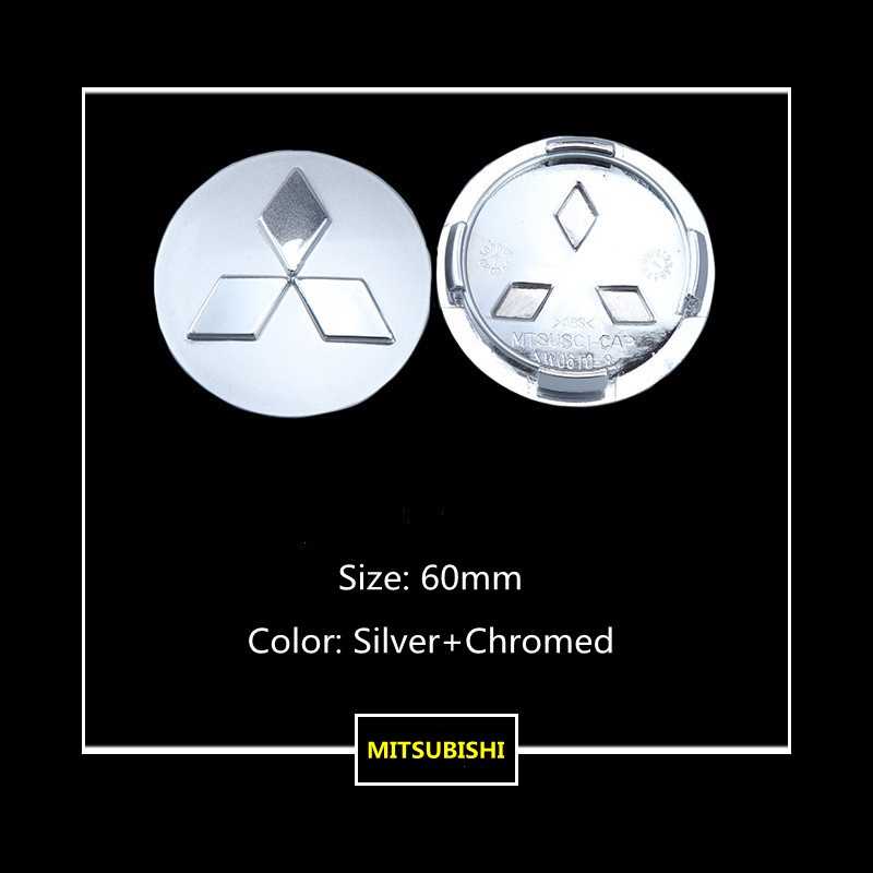 Mitsubishi Wheel Center Caps 60mm 4pcs Set Rim Hub Cover Badge Emblem