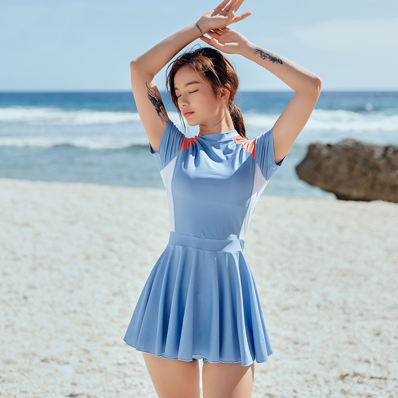 Swimsuits with cheap sleeves and skirt