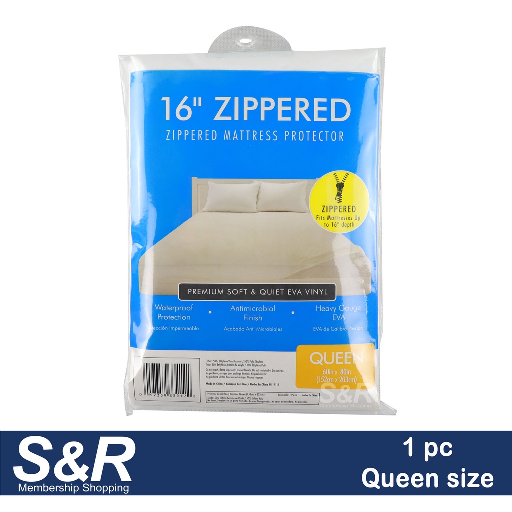 Martha Stewart Collection 16inch Zippered Mattress Protector Queen
