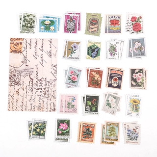 QOUZMO 6 designs vintage stamp sticker pack [Philatelic Museum Series 2]  journal scrapbook DIY decorative stickers 46pcs/pack