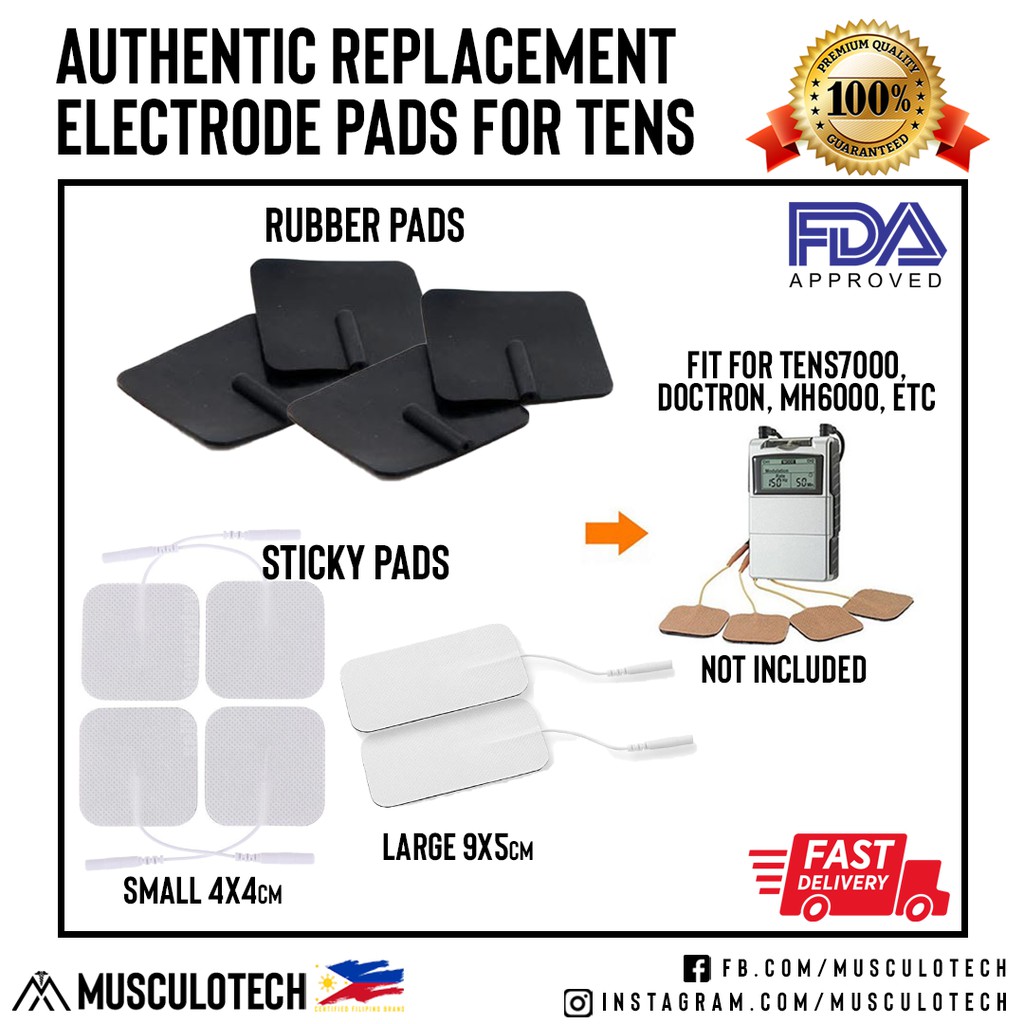 [PREMIUM QUALITY] Replacement Rubber Sticky Electrode pads for TENS ...