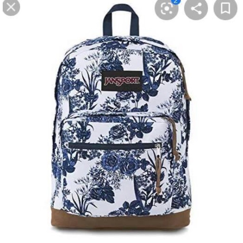 Jansport blue and white floral backpack sale