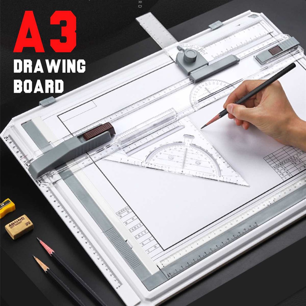 Architect A3 Drafting Drawing Board Ruler Table Adjustable Angle Art Draw Tools A3 Drawing with