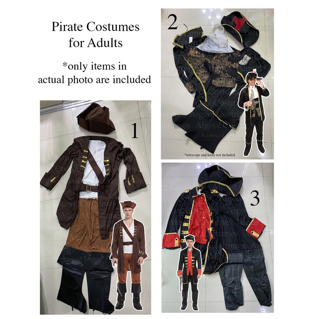 Halloween Captain Hook Pirate Costume for Adults Men