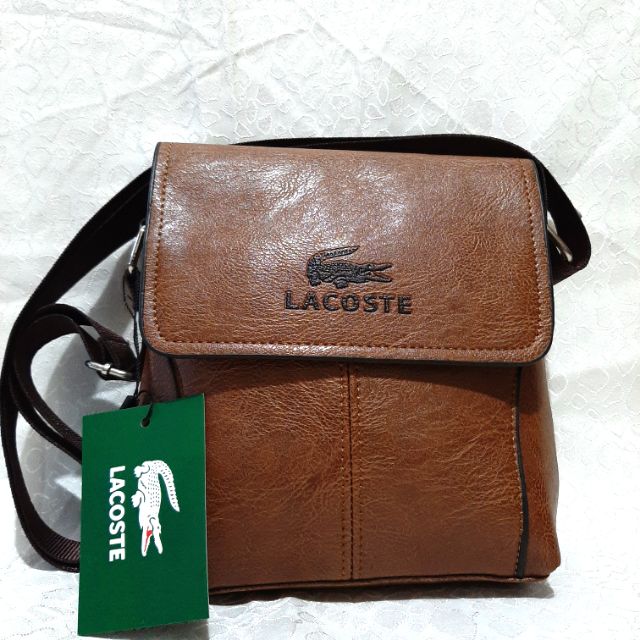 Lacoste leather hot sale sling bag