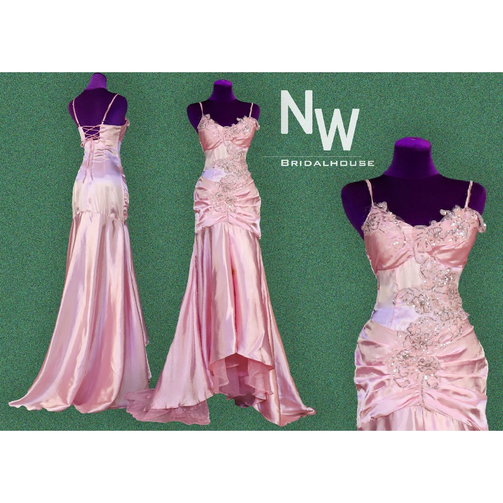 Noelle West Soft Pink Floral Evening Gown | Shopee Philippines