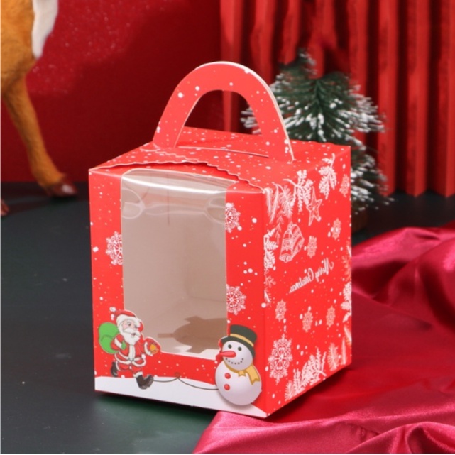 QJOQ.ph Christmas Cupcake box with Handle, Muffin Box Cupcakes Box