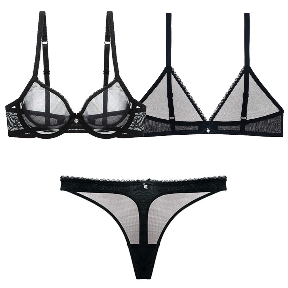 Dropshipping Varsbaby Women Sexy Transparent Lace Floral Lingerie