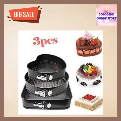 3PCS/set Stainless Steel Cake Baking Pan Heart Shape Non Stick Oven