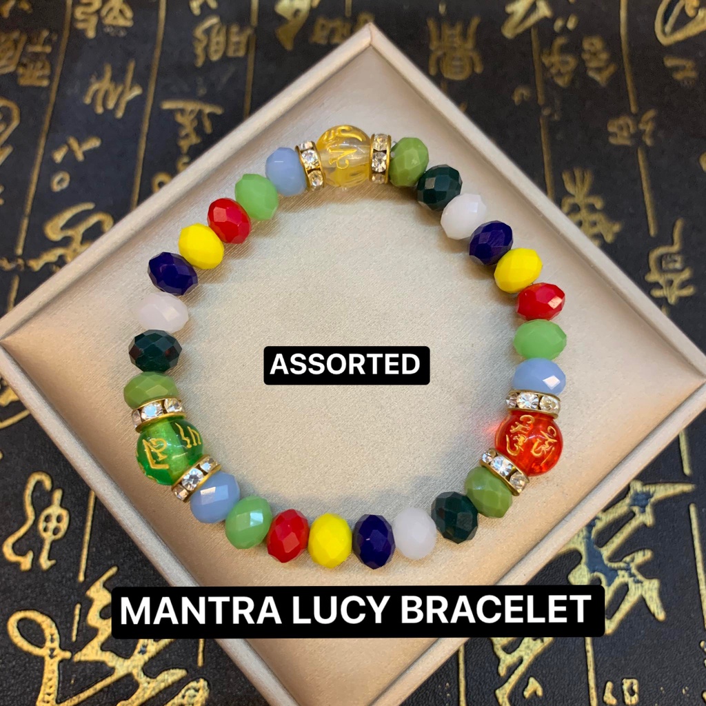 LUCKY CHARM 999 MANTRA STONE W SWAROVSKI BRACELET