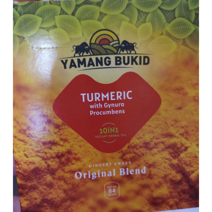 YAMANG BUKID TURMERIC with Gynura Procumbens 10 in 1 Instant Herbal Tea