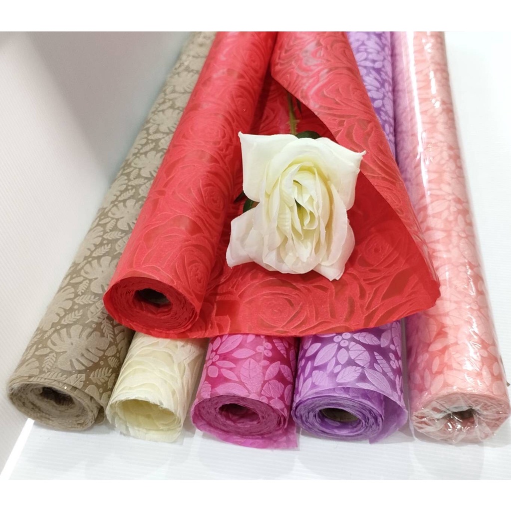 Embossed Stamping Flower Bouquet Wrapping Paper 3 D 4.5 Meters Long ...