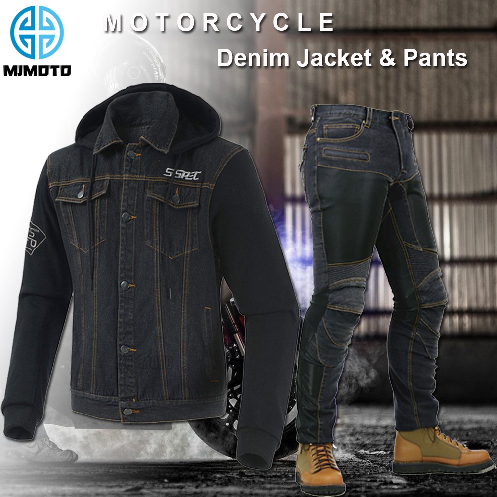 Denim riding clearance jacket