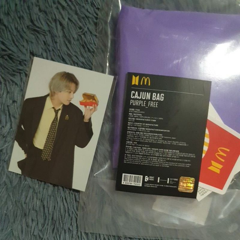 BTS x Mcdo Merchandise Purple Cajun Bag Jungkook Group Photocard PC ...