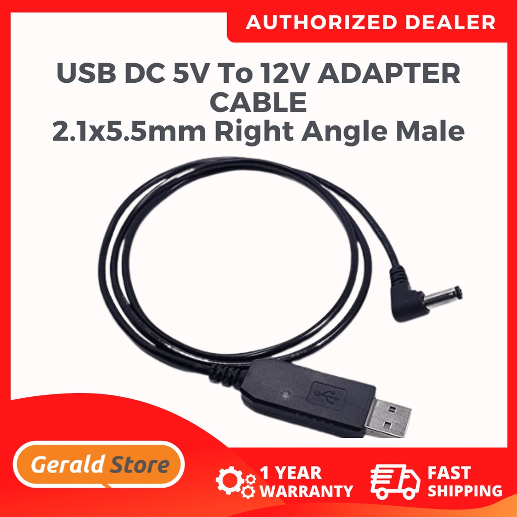 Usb Dc V To V X Mm Right Angle Male Step Up Adapter Cable For Way Radio Or Router